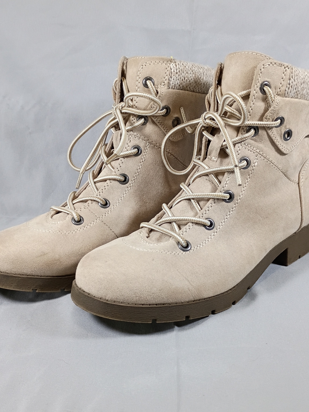 St. John's Bay Suede Knit Collar Hiker Boots